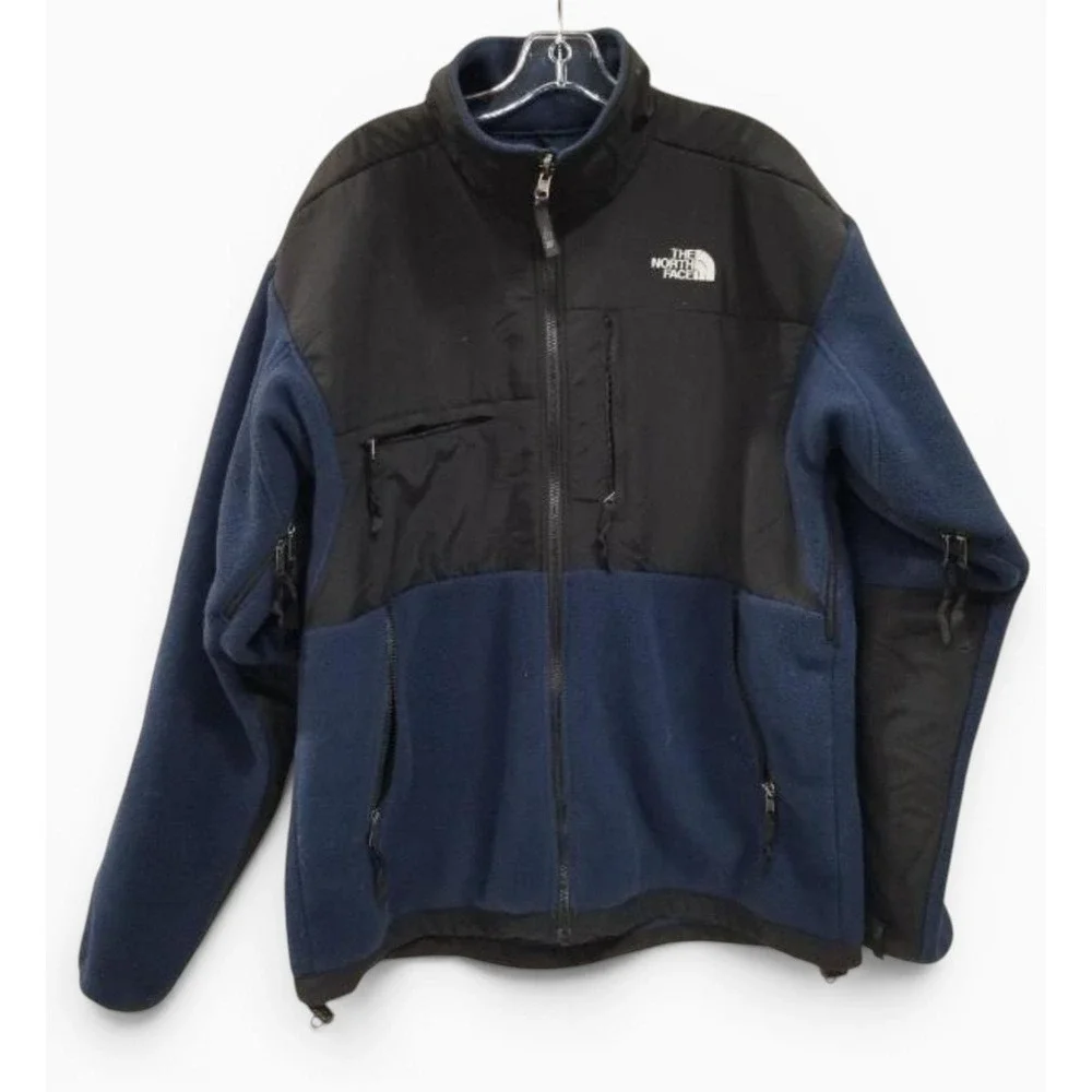 The North Face Denali Jacket Mens Large Navy Black Polartec Fleece Full Zip